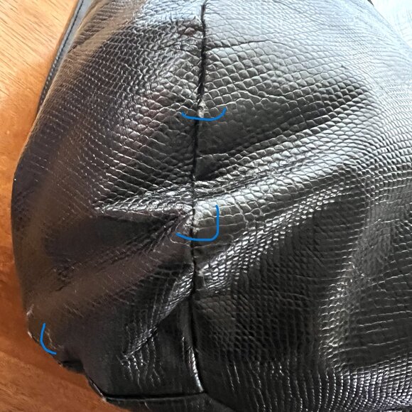 Authentic TUMI Faux Leather Snake Pattern Hobo Handbag/Tote in Black - Picture 15 of 16